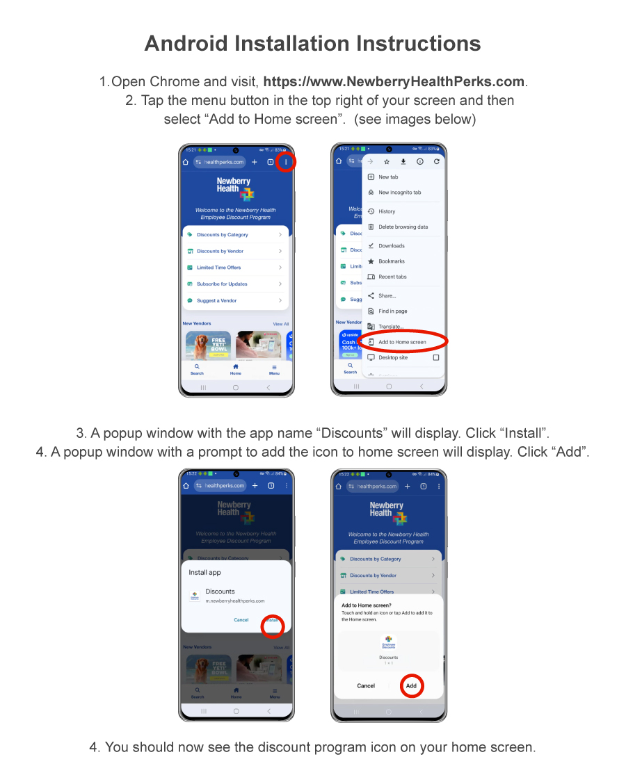 Android OS Installation Instructions